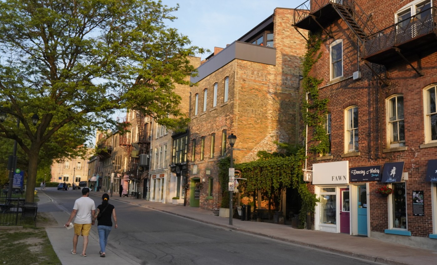 People walking in downtown Stratford
